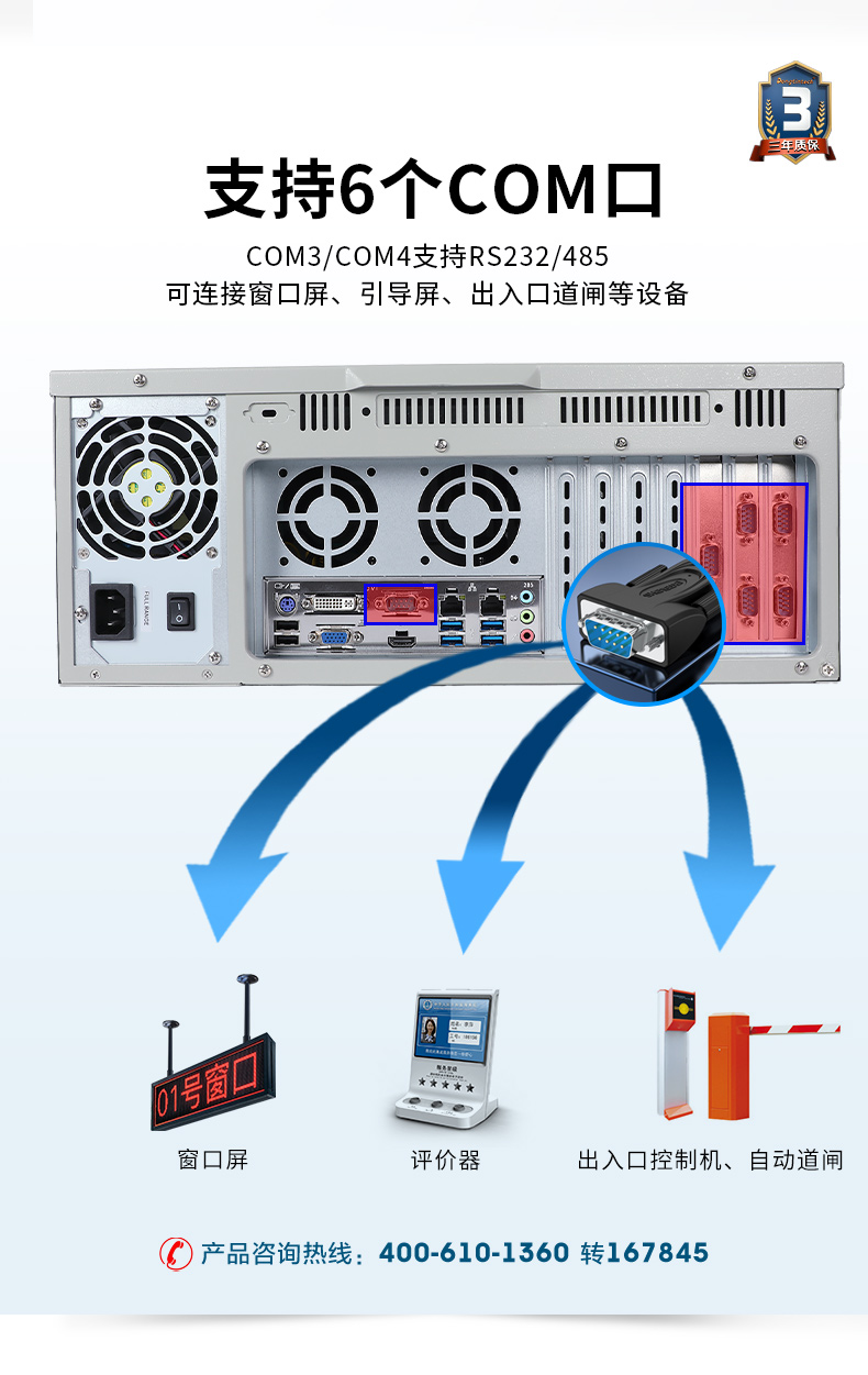 东田双屏异显4U工控机,4个PCI工控上位机.jpg
